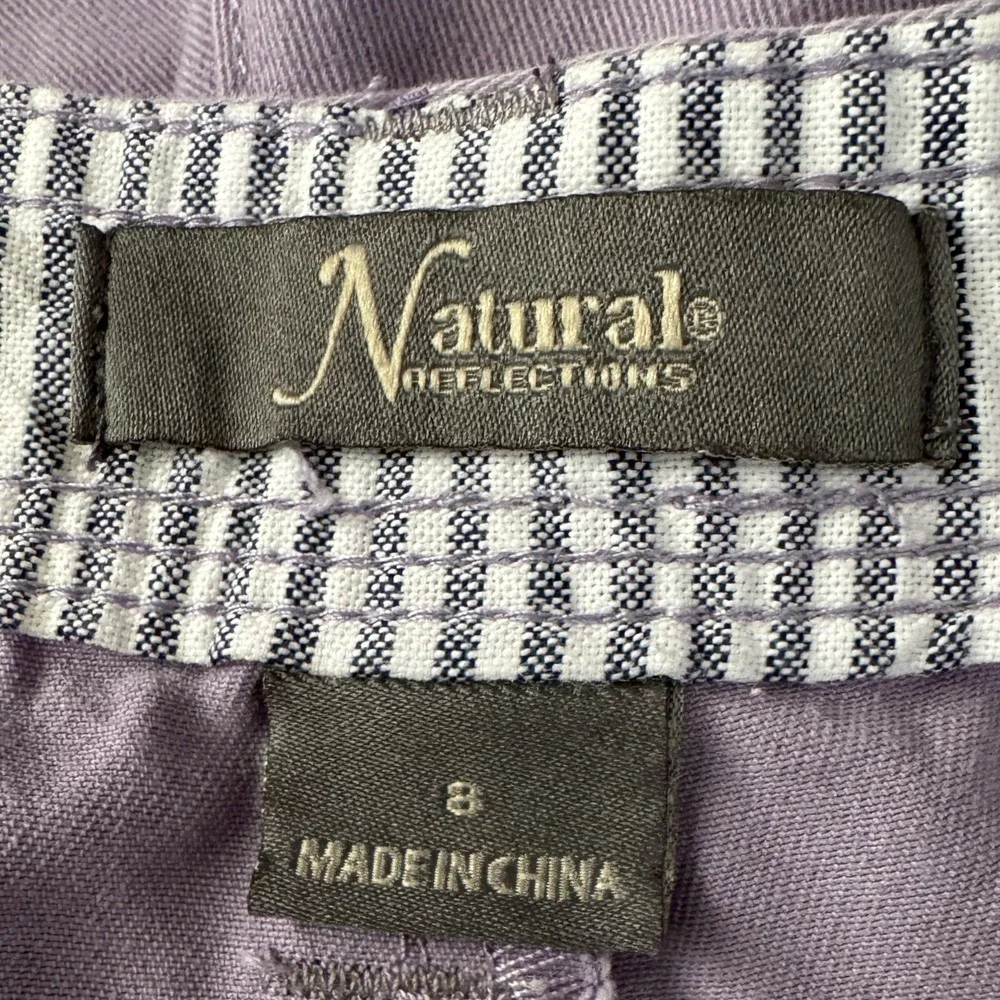 Set of 2 Natural Reflections Cotton Shorts, Size‎ 8, Aqua & Lavender 5